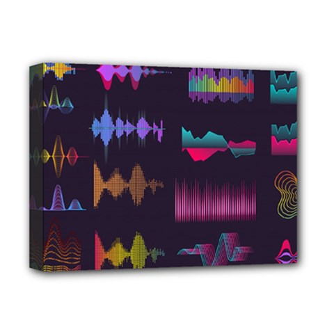 Colorful-sound-wave-set Deluxe Canvas 16  X 12  (stretched) 