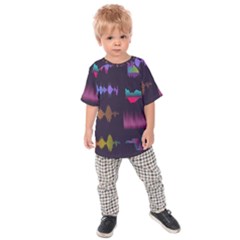 Colorful-sound-wave-set Kids  Raglan Tee