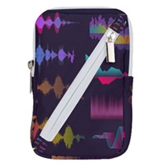 Colorful-sound-wave-set Belt Pouch Bag (large)