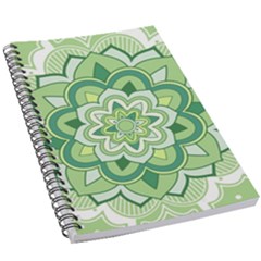 Floral-green-mandala-white 5 5  X 8 5  Notebook by Vaneshart