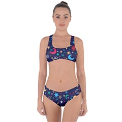 Colorful-background-moons-stars Criss Cross Bikini Set by Vaneshart