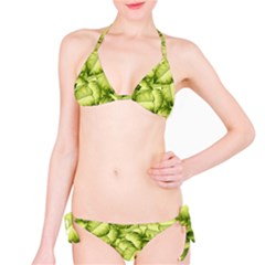 Seamless pattern with green leaves Classic Bikini Set