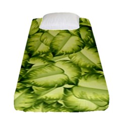 Seamless pattern with green leaves Fitted Sheet (Single Size)