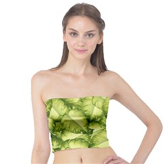 Seamless pattern with green leaves Tube Top