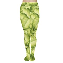 Seamless pattern with green leaves Tights