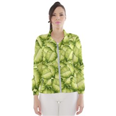 Seamless pattern with green leaves Women s Windbreaker