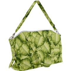 Seamless pattern with green leaves Canvas Crossbody Bag