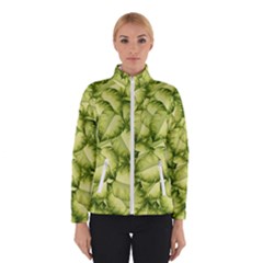 Seamless pattern with green leaves Winter Jacket