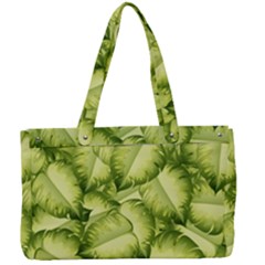 Seamless pattern with green leaves Canvas Work Bag