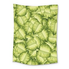 Seamless pattern with green leaves Medium Tapestry