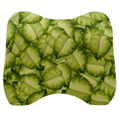 Seamless pattern with green leaves Velour Head Support Cushion