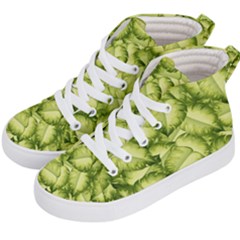Seamless pattern with green leaves Kids  Hi-Top Skate Sneakers