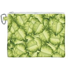 Seamless pattern with green leaves Canvas Cosmetic Bag (XXL)