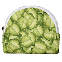Seamless pattern with green leaves Horseshoe Style Canvas Pouch