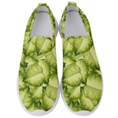 Seamless pattern with green leaves Men s Slip On Sneakers