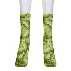 Seamless pattern with green leaves Men s Crew Socks