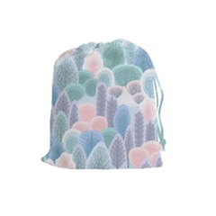 Abstract-seamless-pattern-with-winter-forest-background Drawstring Pouch (large)