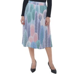 Abstract-seamless-pattern-with-winter-forest-background Classic Velour Midi Skirt  by Vaneshart