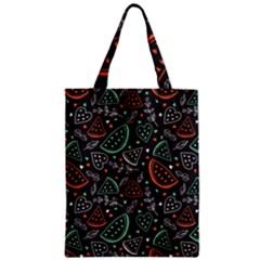 Seamless-vector-pattern-with-watermelons-mint -- Zipper Classic Tote Bag