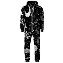 Vector-set-sketch-drawn-with-space Hooded Jumpsuit (men)  by Vaneshart