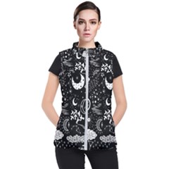 Vector-set-sketch-drawn-with-space Women s Puffer Vest