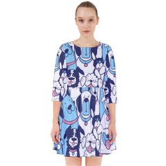 Dogs-seamless-pattern Smock Dress by Vaneshart