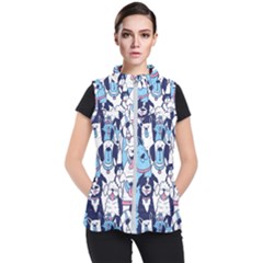 Dogs-seamless-pattern Women s Puffer Vest