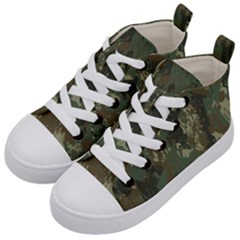 Camouflage-splatters-background Kids  Mid-top Canvas Sneakers by Vaneshart