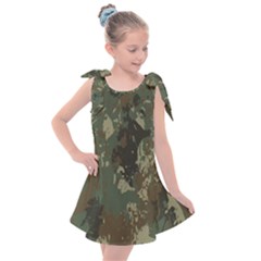 Camouflage-splatters-background Kids  Tie Up Tunic Dress by Vaneshart