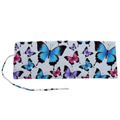 Decorative-festive-trendy-colorful-butterflies-seamless-pattern-vector-illustration Roll Up Canvas Pencil Holder (s) by Vaneshart