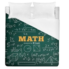 Realistic-math-chalkboard-background Duvet Cover (queen Size) by Vaneshart