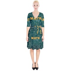 Realistic-math-chalkboard-background Wrap Up Cocktail Dress by Vaneshart