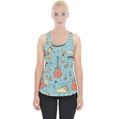 Seamless-pattern-musical-instruments-notes-headphones-player Piece Up Tank Top by Vaneshart