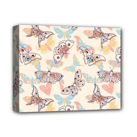 Pattern-with-hand-drawn-butterflies Deluxe Canvas 14  X 11  (stretched) by Vaneshart