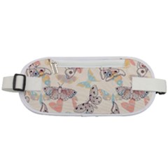 Pattern-with-hand-drawn-butterflies Rounded Waist Pouch
