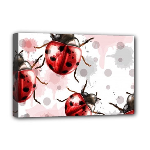 Ladybugs-pattern-texture-watercolor Deluxe Canvas 18  X 12  (stretched) by Vaneshart