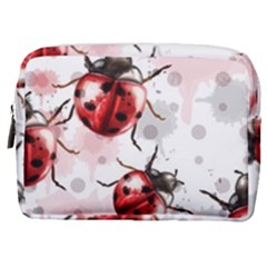 Ladybugs-pattern-texture-watercolor Make Up Pouch (medium) by Vaneshart