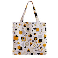 Flat-geometric-shapes-background Zipper Grocery Tote Bag