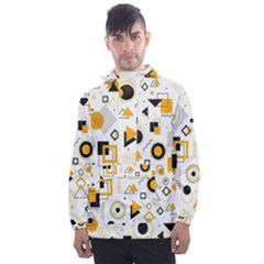 Flat-geometric-shapes-background Men s Front Pocket Pullover Windbreaker by Vaneshart