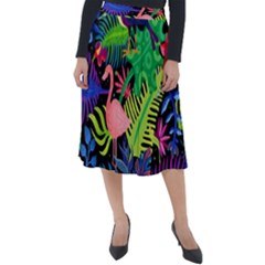 Tropical-exotic-colors-seamless-pattern Classic Velour Midi Skirt  by Vaneshart