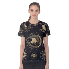 Asian-set-with-clouds-moon-sun-stars-vector-collection-oriental-chinese-japanese-korean-style Women s Cotton Tee