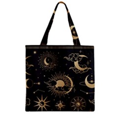 Asian-set-with-clouds-moon-sun-stars-vector-collection-oriental-chinese-japanese-korean-style Zipper Grocery Tote Bag
