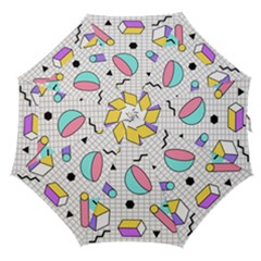 Tridimensional-pastel-shapes-background-memphis-style Straight Umbrellas