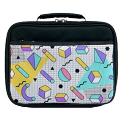 Tridimensional-pastel-shapes-background-memphis-style Lunch Bag by Vaneshart