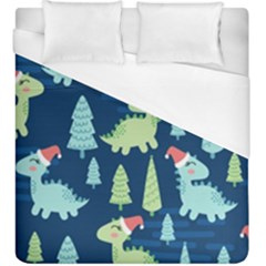 Cute-dinosaurs-animal-seamless-pattern-doodle-dino-winter-theme Duvet Cover (king Size)