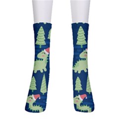 Cute-dinosaurs-animal-seamless-pattern-doodle-dino-winter-theme Men s Crew Socks by Vaneshart