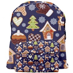 Winter-seamless-patterns-with-gingerbread-cookies-holiday-background Giant Full Print Backpack by Vaneshart