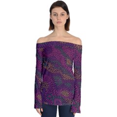 Colorful-abstract-seamless-pattern Off Shoulder Long Sleeve Top by Vaneshart