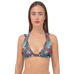 Seamless-floral-pattern-with-tropical-flowers Double Strap Halter Bikini Top by Vaneshart