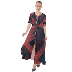 Stippled Seamless Pattern Abstract Waist Tie Boho Maxi Dress by Vaneshart